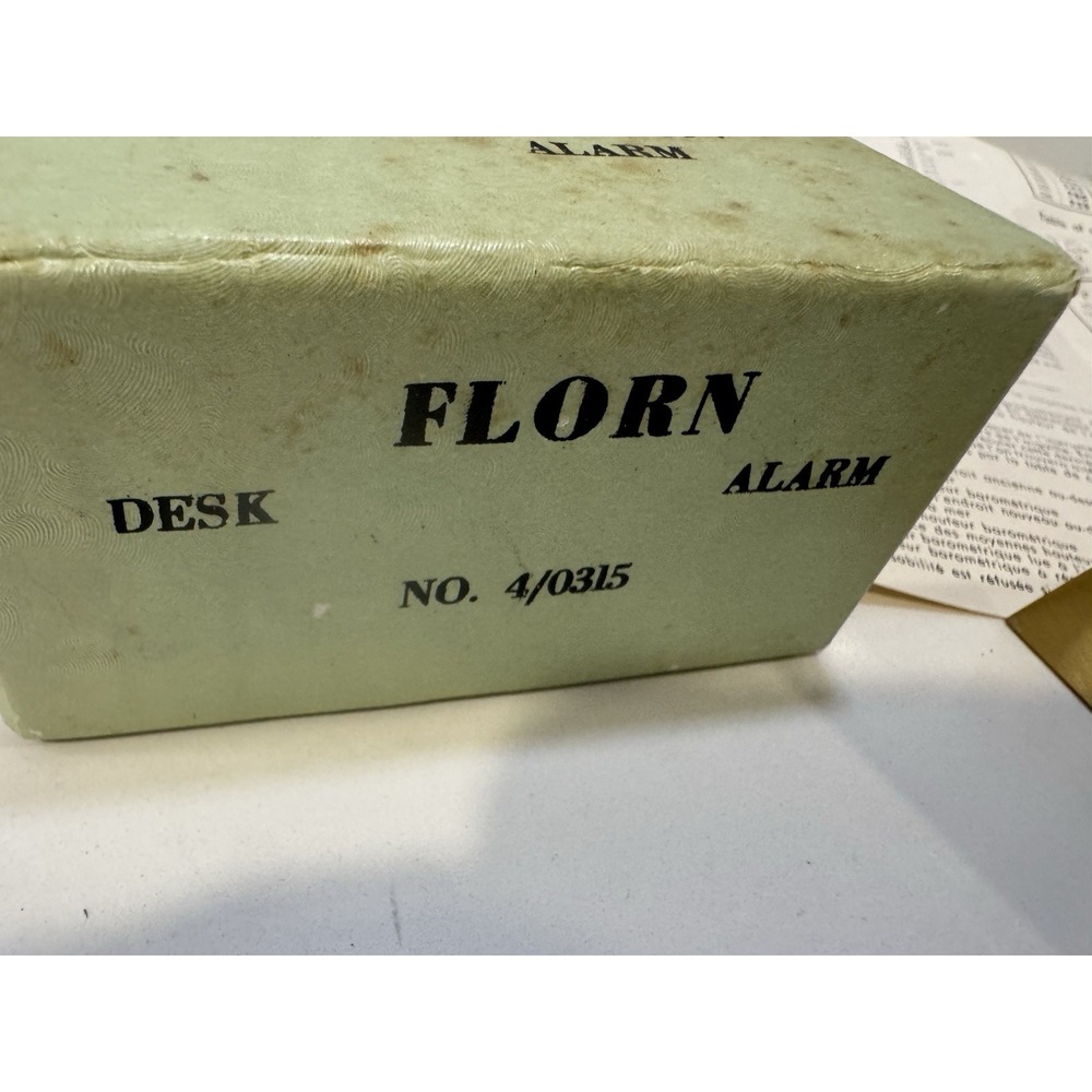 Vintage Florn Germany Desk Alarm Clock and Barometer Working - Picture 9 of 9